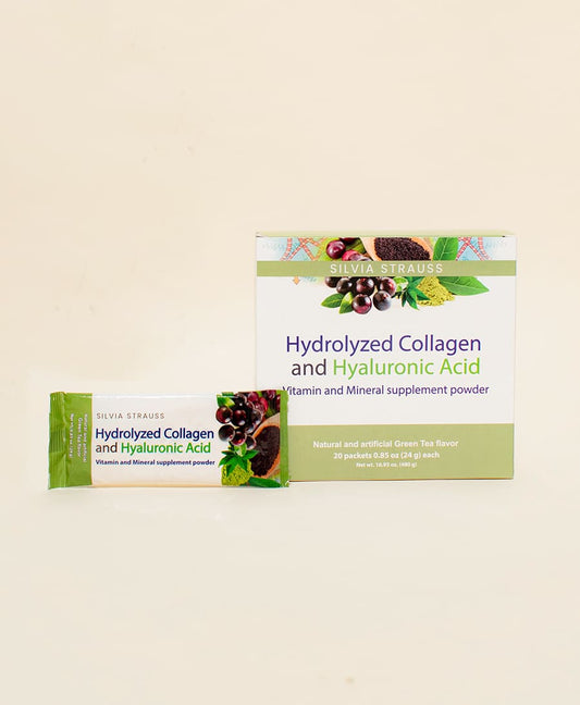 Caja de sachets Colágeno Hidrolizado con Ácido Hialurónico