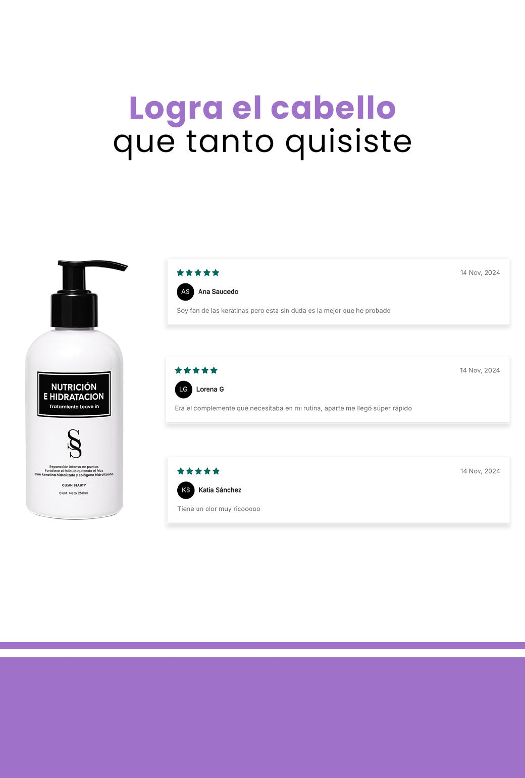 Tratamiento Leave In Nutrición & Hidratación (Keratina)