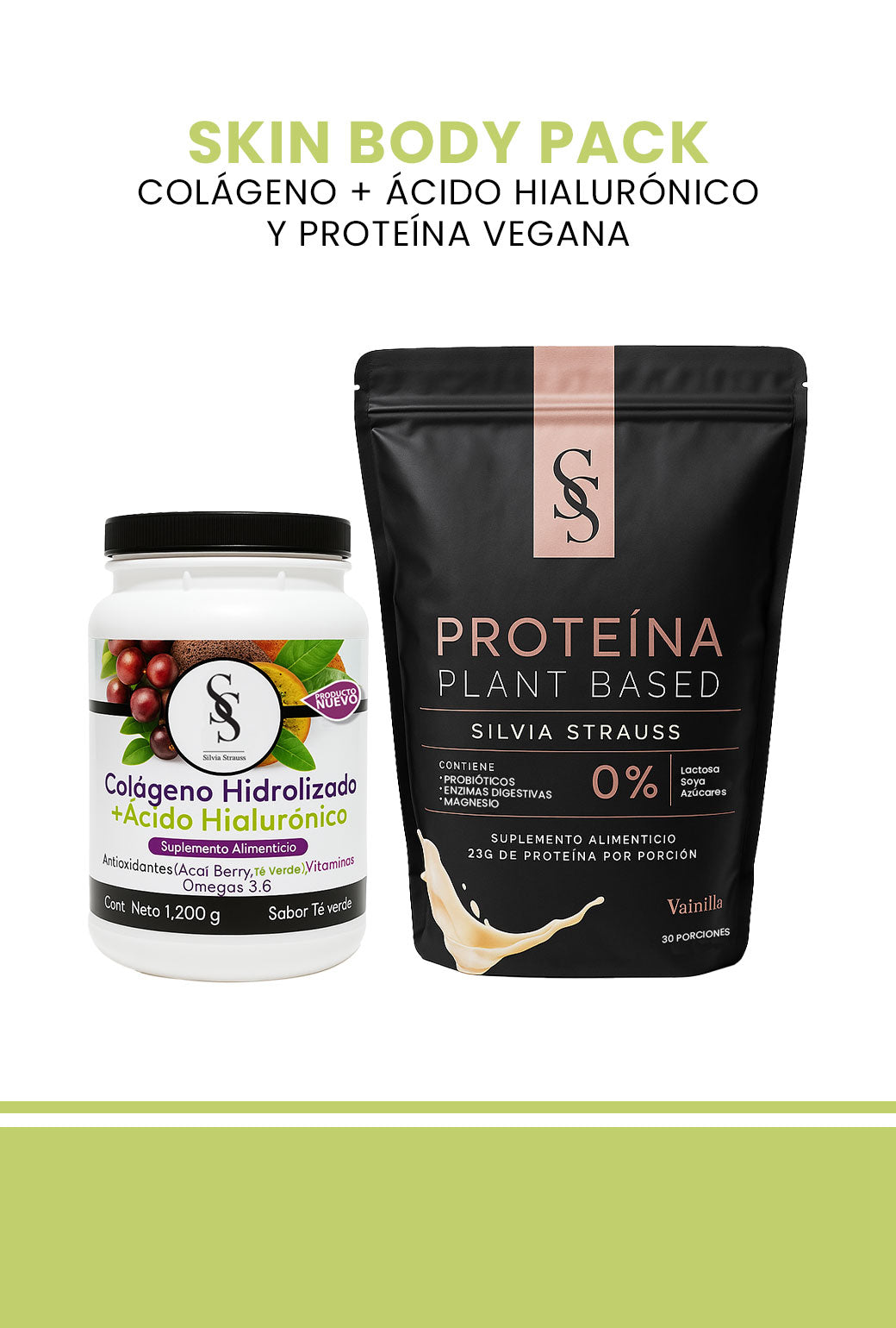 SKIN AND BODY PACK (COLÁGENO + ÁCIDO HIALURÓNICO & PROTEÍNA VEGANA)